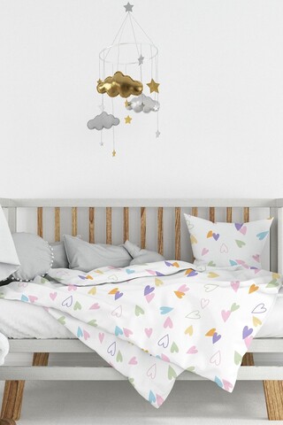 Lenjerie de pat pentru copii, L'essentiel Maison, Hearts, Roz / Mov