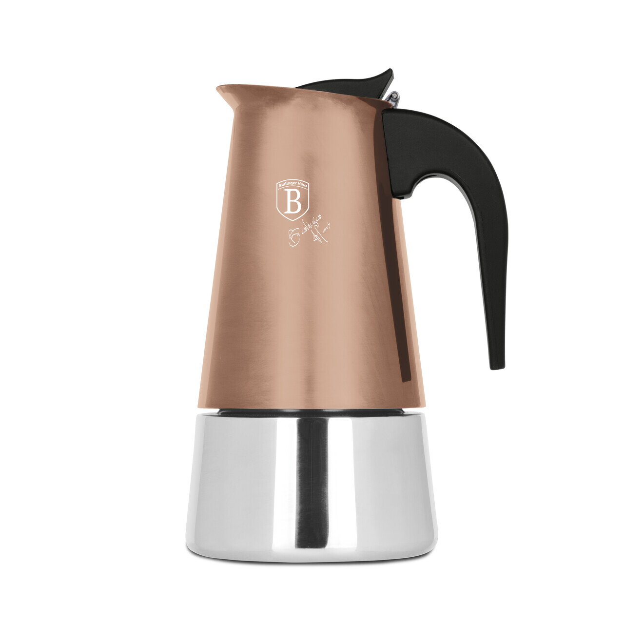 Aparat de cafea Berlinger Haus, Rose Gold, 6 cesti, 300 ml, inox 18/10, roz/argintiu - imagine 6