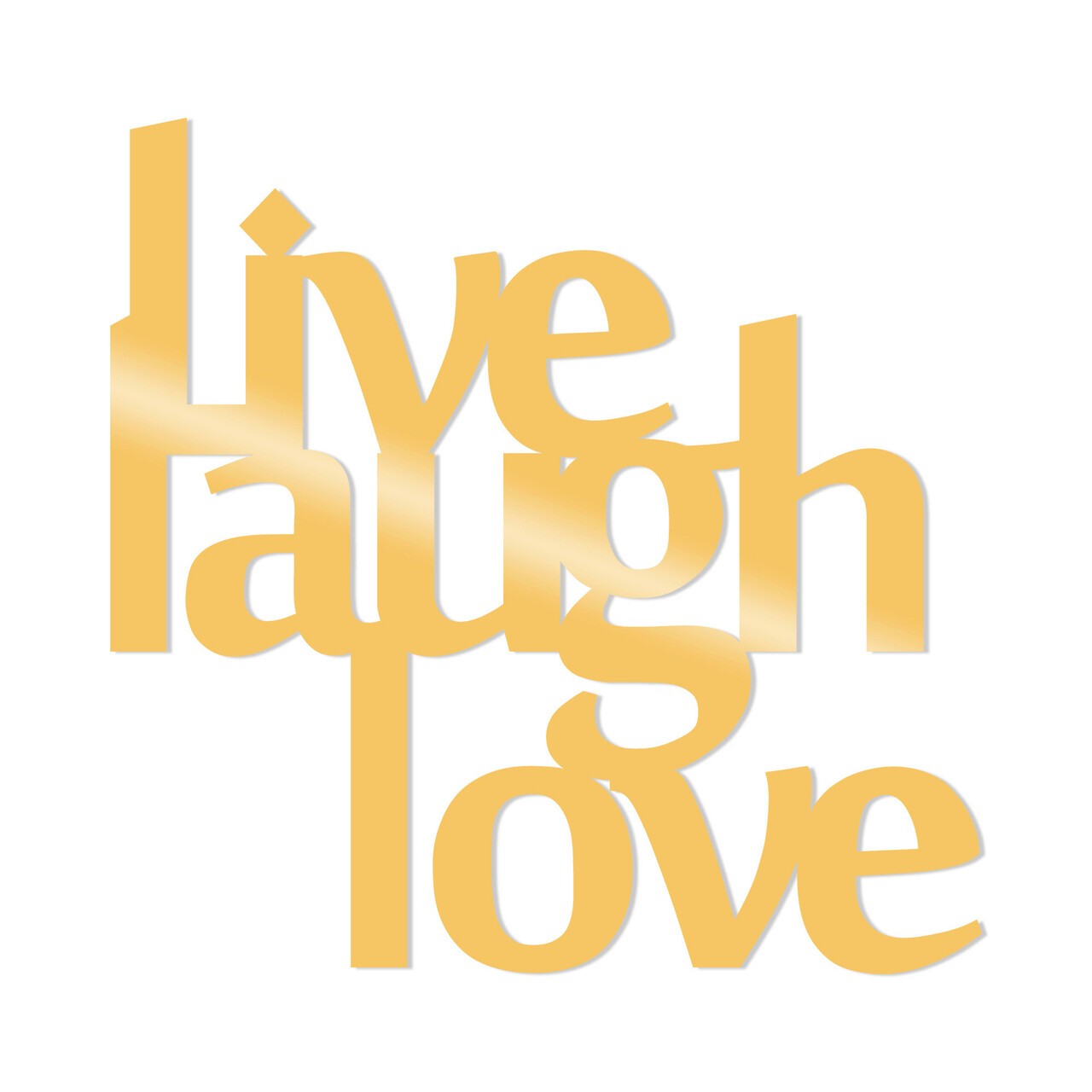 Decoratiune de perete, Lıve Laugh Love Metal Decor, Metal, Dimensiune: 50 x 50 cm, Auriu - 1 | YEO