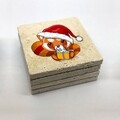 Set 4 suporturi de pahar TBA059946, Taylor, 10x10x1 cm, piatra, multicolor