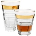 Set 6 pahare diverse bauturi, Vidivi, Baguette, 430 ml, sticla, transparent/auriu