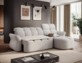Coltar extensibil dreapta 3 locuri ELTAP, Beneth, 301x185x115 cm, lemn/poliester, gri deschis