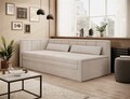 Canapea extensibila brat stanga 3 locuri, ELTAP, Fulgeo, 214x82x77 cm, lemn/catifea din poliester, bej