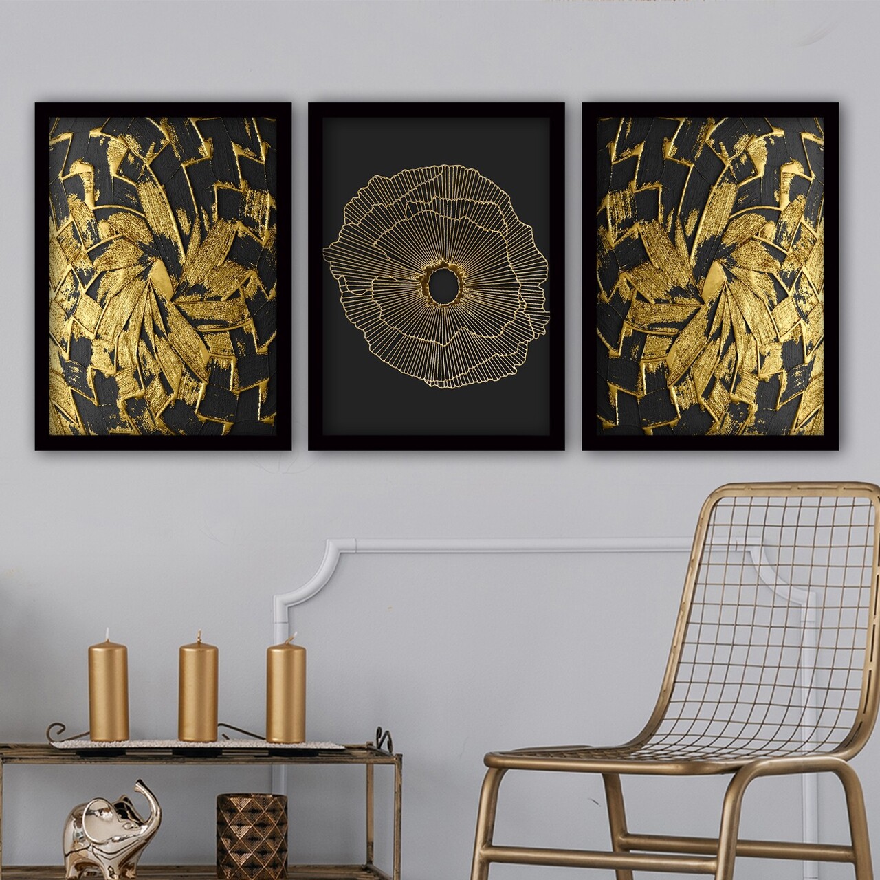 Set 3 tablouri decorative 3SC53 Plastic Multicolor