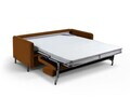 Canapea extensibila 3 locuri, Gloria, Micadoni Home, 206x102x88 cm, catifea, maro
