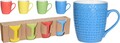 Set 4 cani Embossments, 380 ml, portelan, multicolor