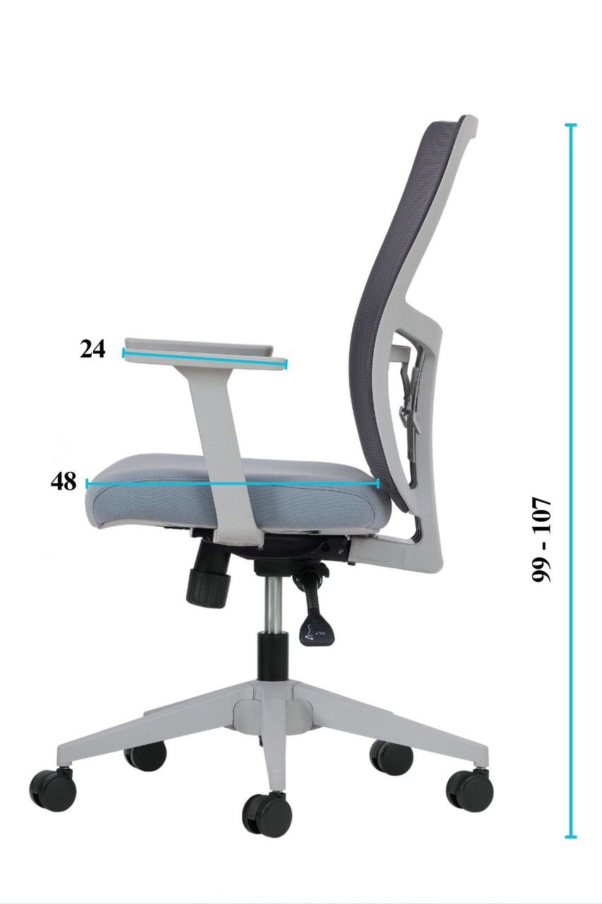 Scaun de birou, Hanah Home, Lumbar 108, 61x108x68 cm, Plastic, Gri