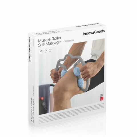 Rola de masaj muscular Rollelax, InnovaGoods, design ergonomic, 23.5 x 27.4 cm