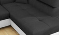 Coltar extensibil dreapta 4 locuri, ELTAP, Anton, 272x203x85 cm, lemn/poliester, gri inchis/alb
