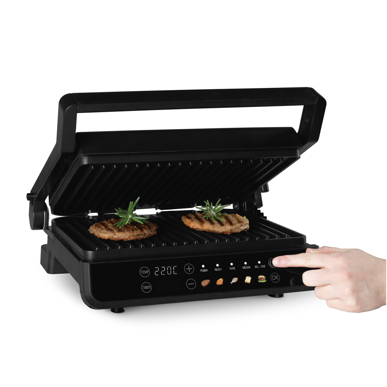 Gratar electric Berlinger Haus, Black Rose, 2200W, 29x23 cm, negru - imagine 2