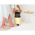 Cos de gunoi cu pedala, Brabantia, NewIcon Mellow Yellow, 5 L, 27.2x20.5x29.1 cm, otel, galben pastel