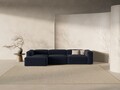 Coltar stanga 4 locuri, Bergamo, Cosmopolitan Design, 344x152x70 cm, tesatura structurata, albastru navy