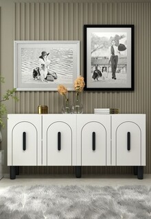 150x75x35 cm, Alb;Negru