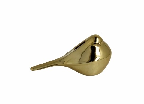 Pusculita Bird, Duo, 8 cm, ceramica, auriu