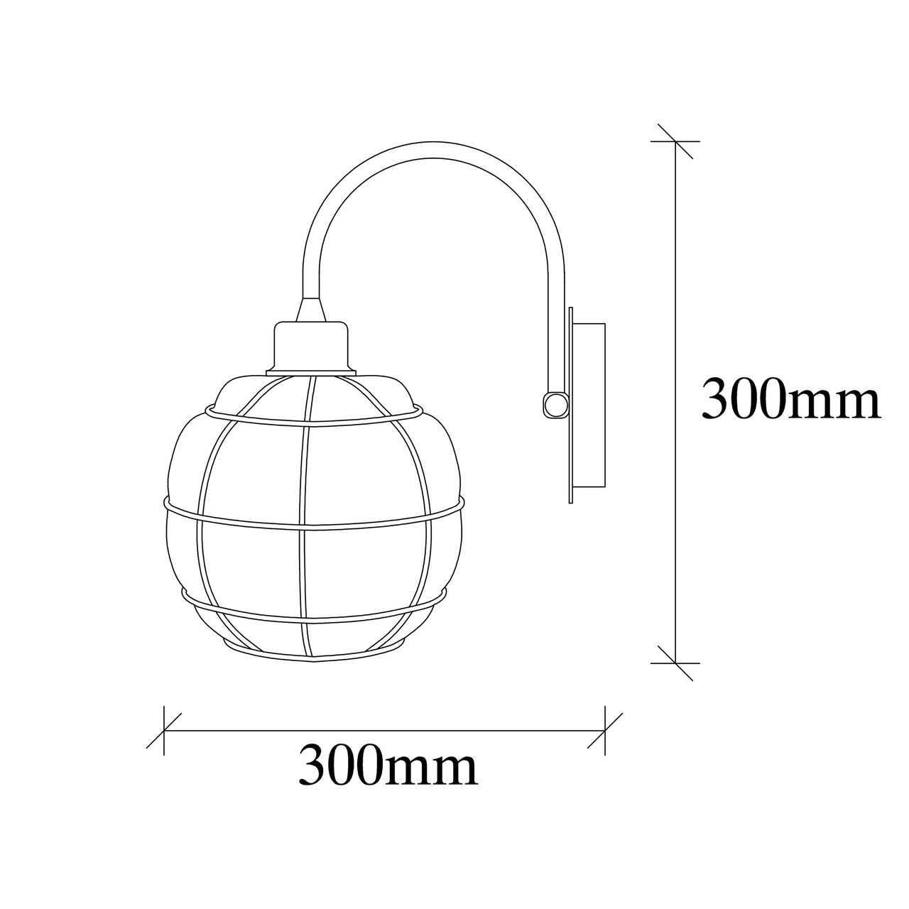 Lampa De Perete, Sheen, Safderun - 401-A, E27, 100 W, Metal/sticla