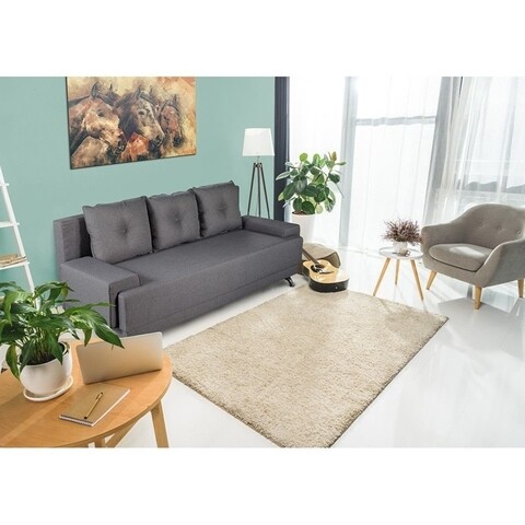 Poza Canapea extensibila Roma Lux Grey 205x90x86 cm + lada de depozitare, gri