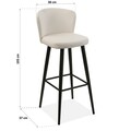 Scaun de bar Brenna, Versa, 38 x 37 x 103 cm, piele ecologica/metal, alb