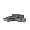 Coltar extensibil stanga 4 locuri ELTAP, Ov49, Ottavio, 275x180x85 cm, lemn/poliester, gri inchis/gri