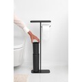 Suport hartie igienica si perie toaleta, Brabantia, MindSet Infinite Grey, 29x12.5x75.5 cm, otel, gri