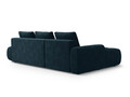 Coltar extensibil stanga 3 locuri, Linz, Cosmopolitan Design, 275x142x84 cm, cotiera dreapta, catifea, albastru petrol inchis