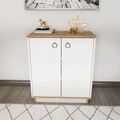 Consola, Zena Home, Nüanse, 72x83.1x42 cm, PAL, Stejar alb