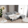Coltar extensibil dreapta 4 locuri ELTAP, Foble, 267x196x100 cm, lemn/poliester, gri deschis