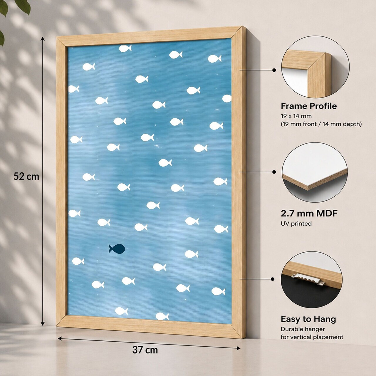 Tablou decorativ, 3752AACT-056, Fundal: 100% MDF (Grosime: 2,7 mm) Vopsire: Imprimare UV, Multicolor — imaginea 2