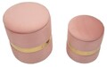 Set 2 taburete cu spatiu depozitare Sheffild, Mauro Ferretti, 37x42 cm, 28x35 cm, fier/MDf/poliester, roz
