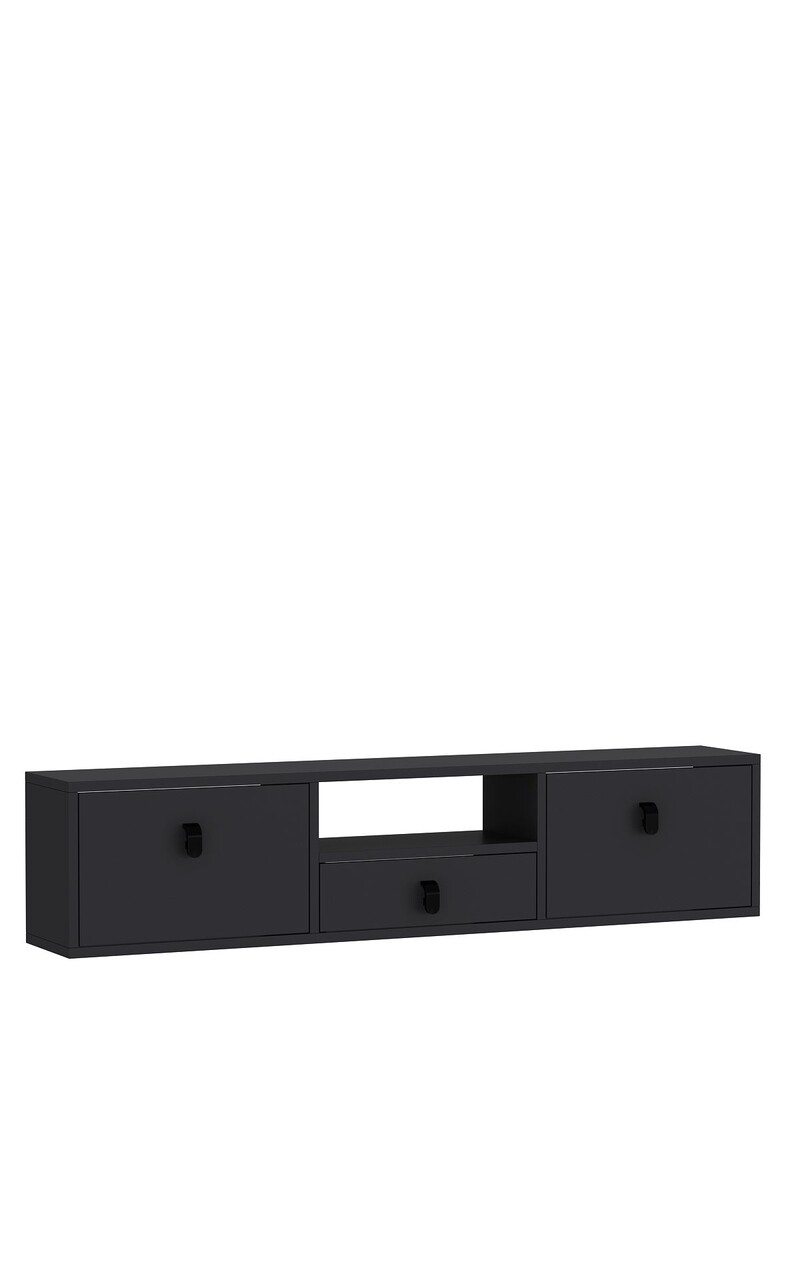 Comoda TV, Hanah Home, 1309-DROP-1, 140x30x30 cm, PAL , Antracit - view 4