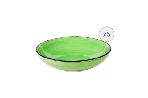 Set 6 farfurii adanci gala green, heinner, Ø20 cm, ceramica, verde