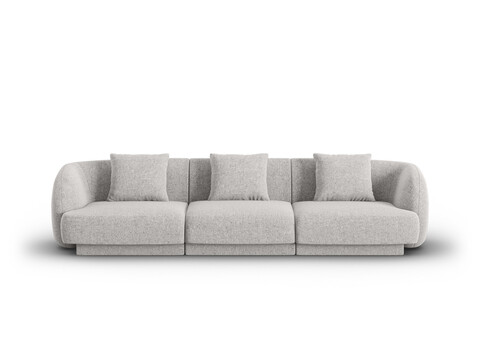 Canapea 3 locuri, Tulum, Cosmopolitan Design, 255x90x70 cm, tesatura chenille, gri deschis