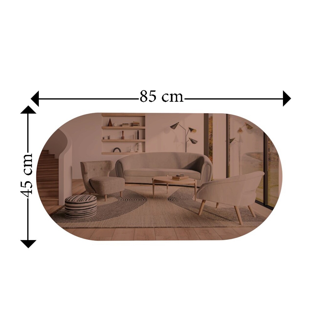 Oglinda decorativa, Siam, Riors, 45x85x2.2 cm, MDF , Bronz / Aur