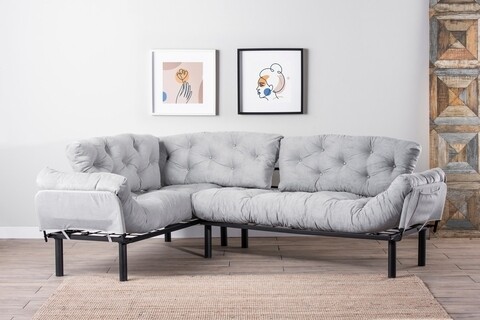 Coltar Nitta Corner, Futon, metal, gri Futon