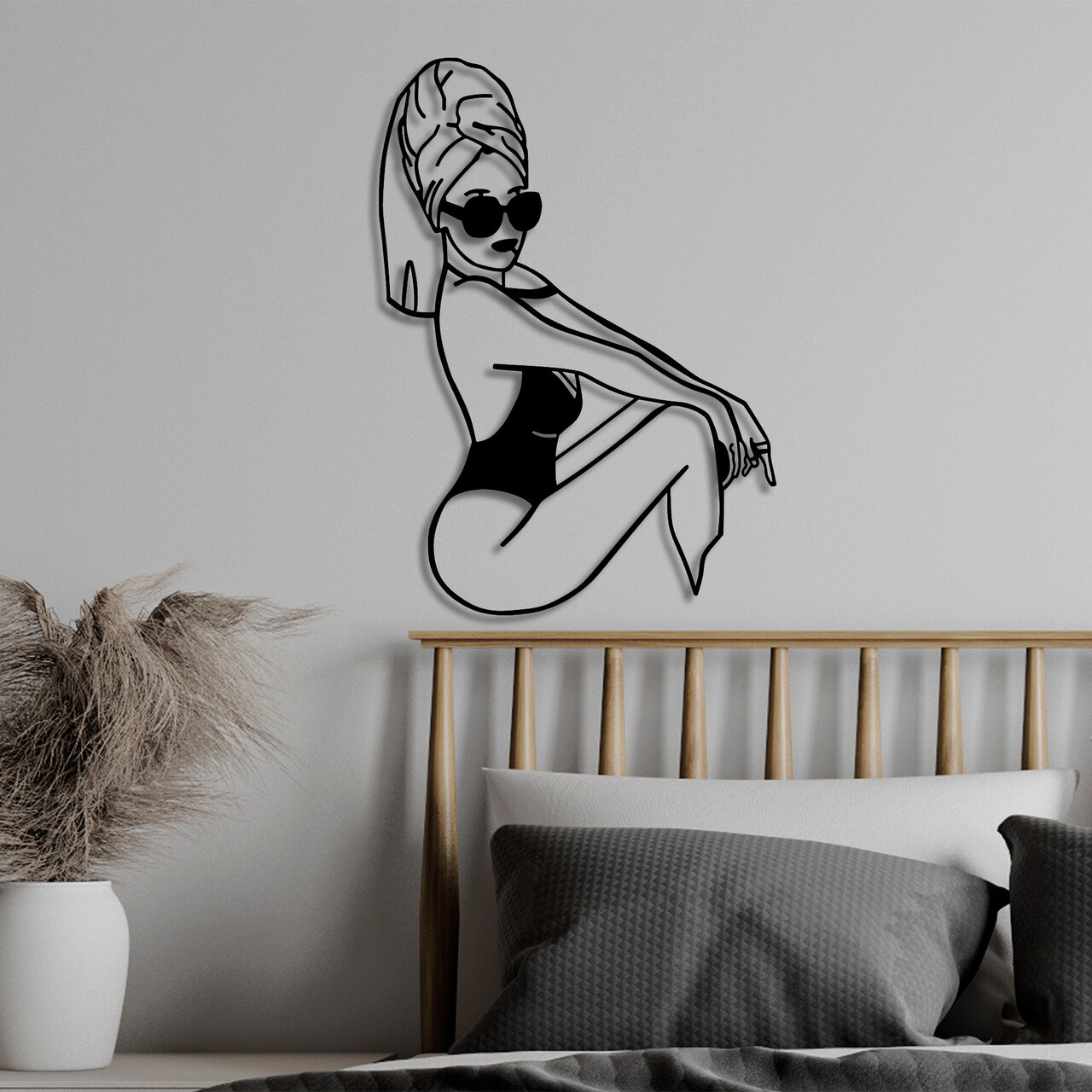 Decoratiune de perete, Cool Woman, 50 x 70 cm, Negru - view 2