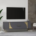 Comoda TV, Olivia, Retrop2, Antracit / Aur