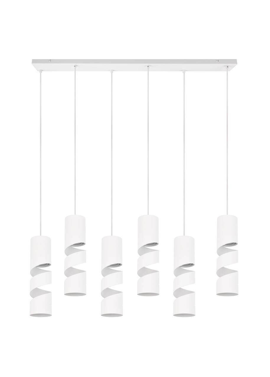 Lustra Stream, TRIO, 100x9x150 cm, 10W, 6x GU10, metal, alb mat