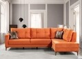Coltar dreapta Cinar, Pandia Home, 195x87x75 cm, lemn, portocaliu
