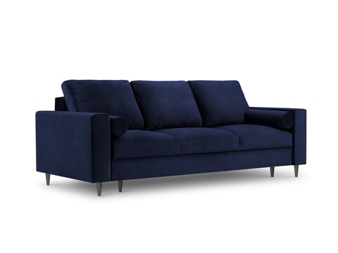 Poza Canapea extensibila, Camellia, Mazzini Sofas, 3 locuri, cu lada de depozitare, 220x100x92 cm, catifea, albastru regal