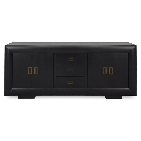 Bufet cu 4 usi si 3 sertare, chic, l.200 l.50 h.83, mdf/pal/furnir de mesteacan, wenge