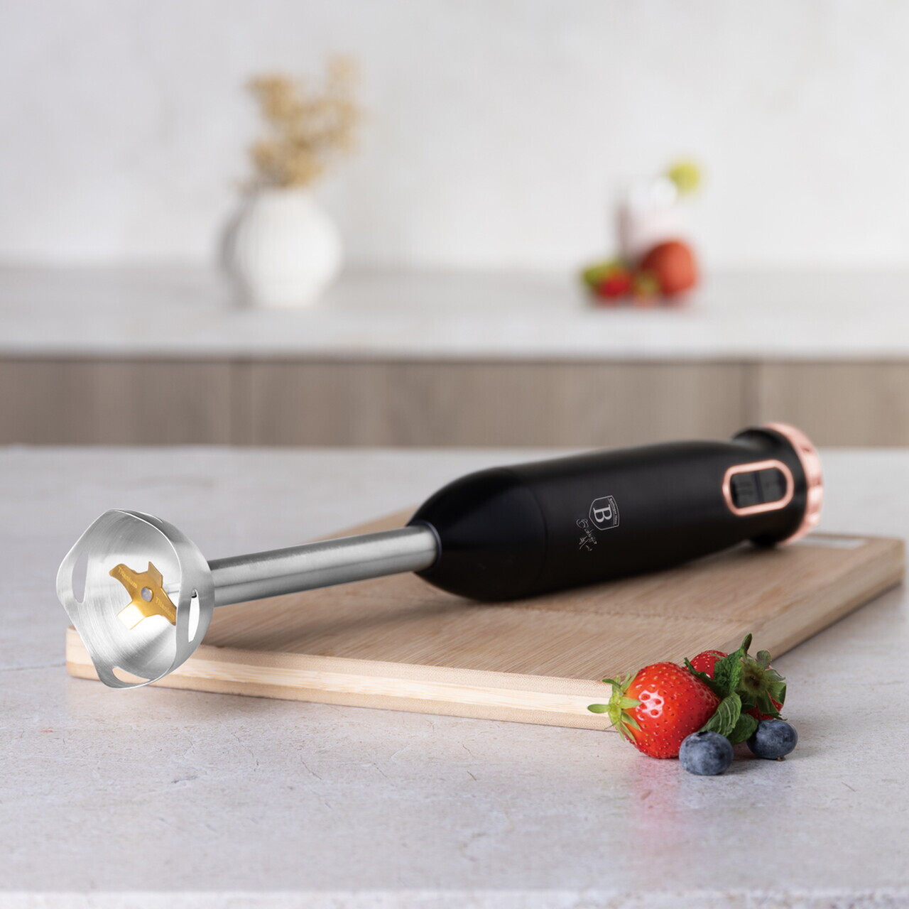Blender de mana Berlinger Haus, Black Rose, 800W, 6 L, inox/plastic, negru/roz - imagine 4