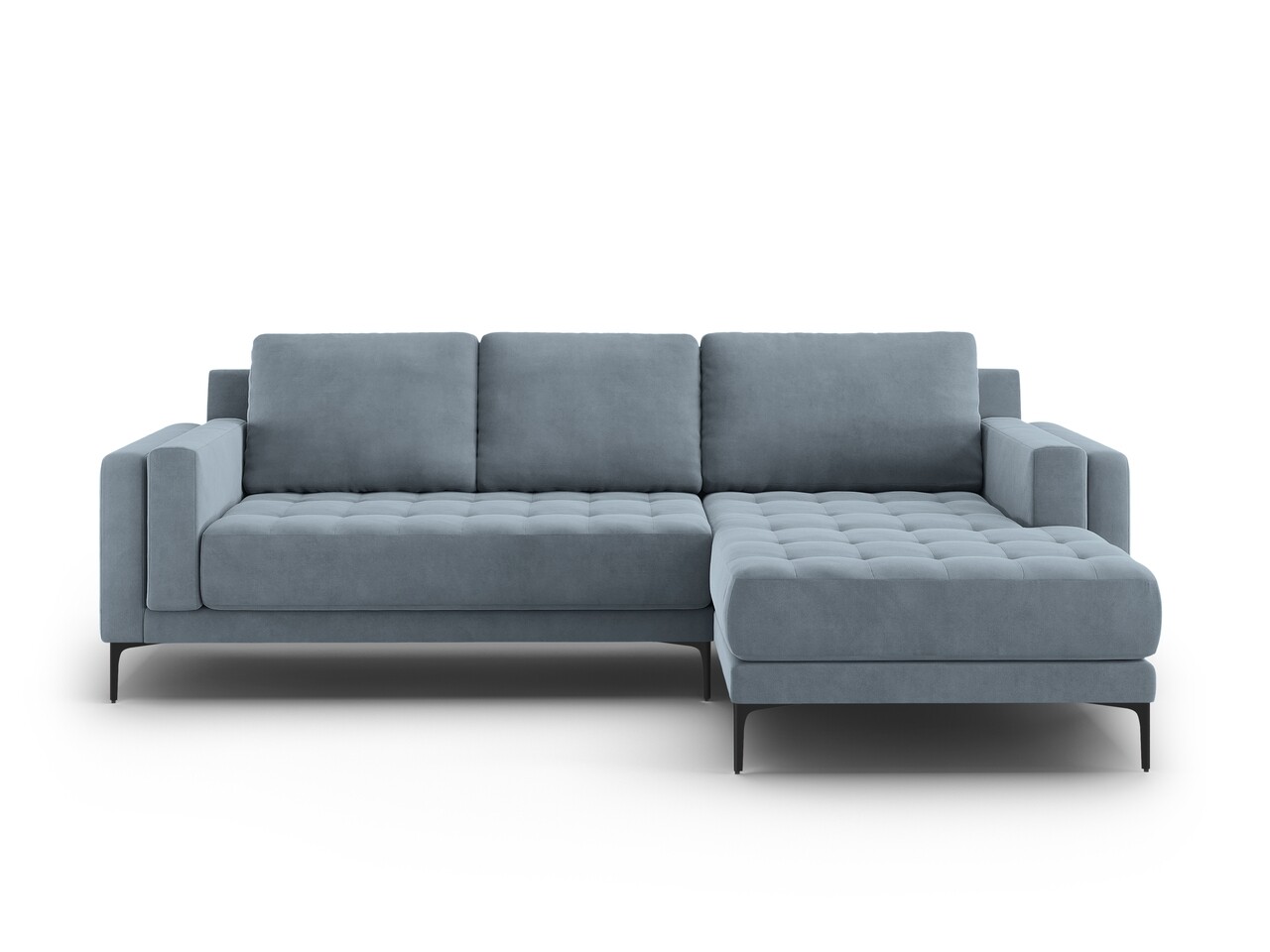 Coltar Dreapta, Orrino, Mazzini Sofas, 4 Locuri, 242x164x82 Cm, Catifea, Albastru Deschis