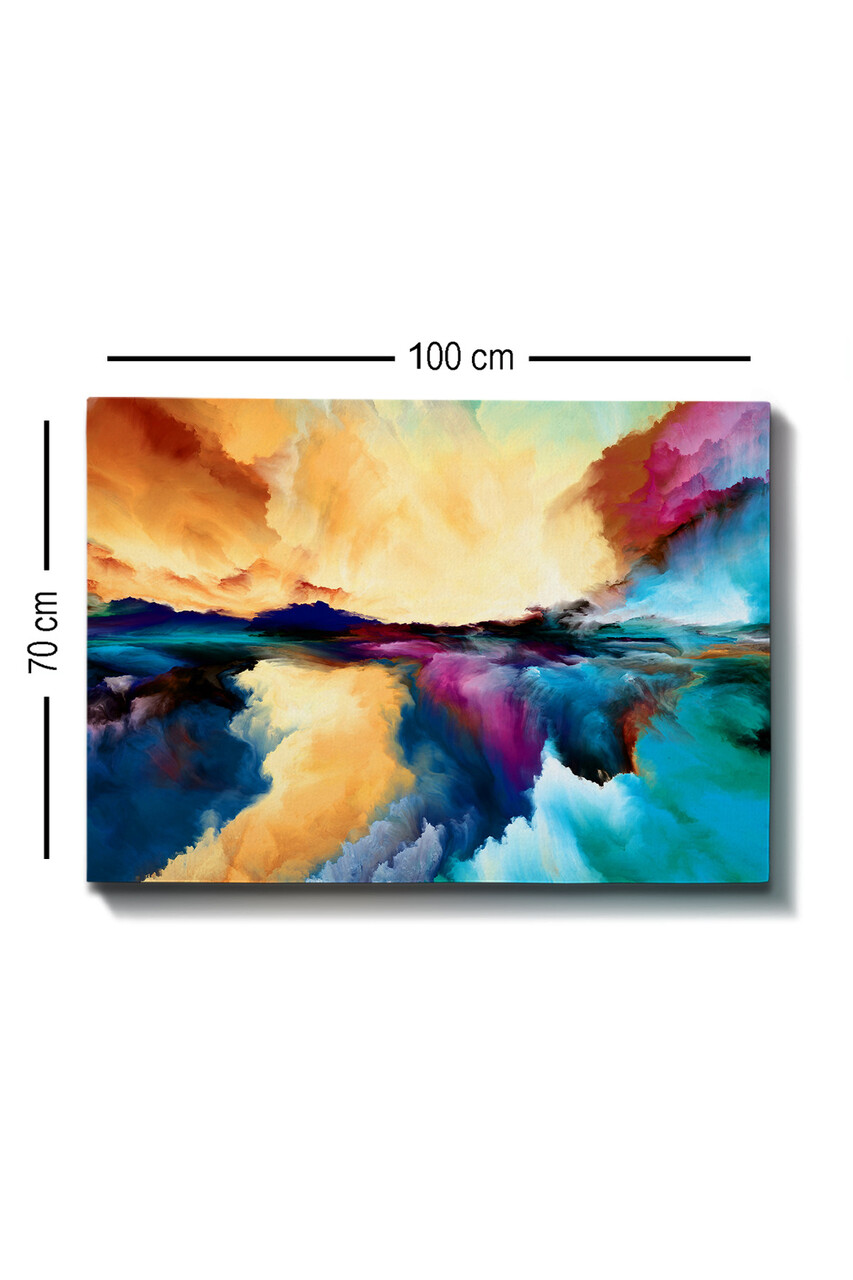 Tablou decorativ, Kanvas Tablo (70 x 100), Cadru: 100% LEMN (grosime: 3 cm), Multicolor - view 3