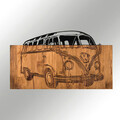 Decoratiune de perete, Travel, lemn/metal, 58 x 37 cm, negru/maro