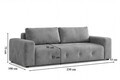Canapea 3 locuri, Atelier del Sofa, 560ARE5337, Gri