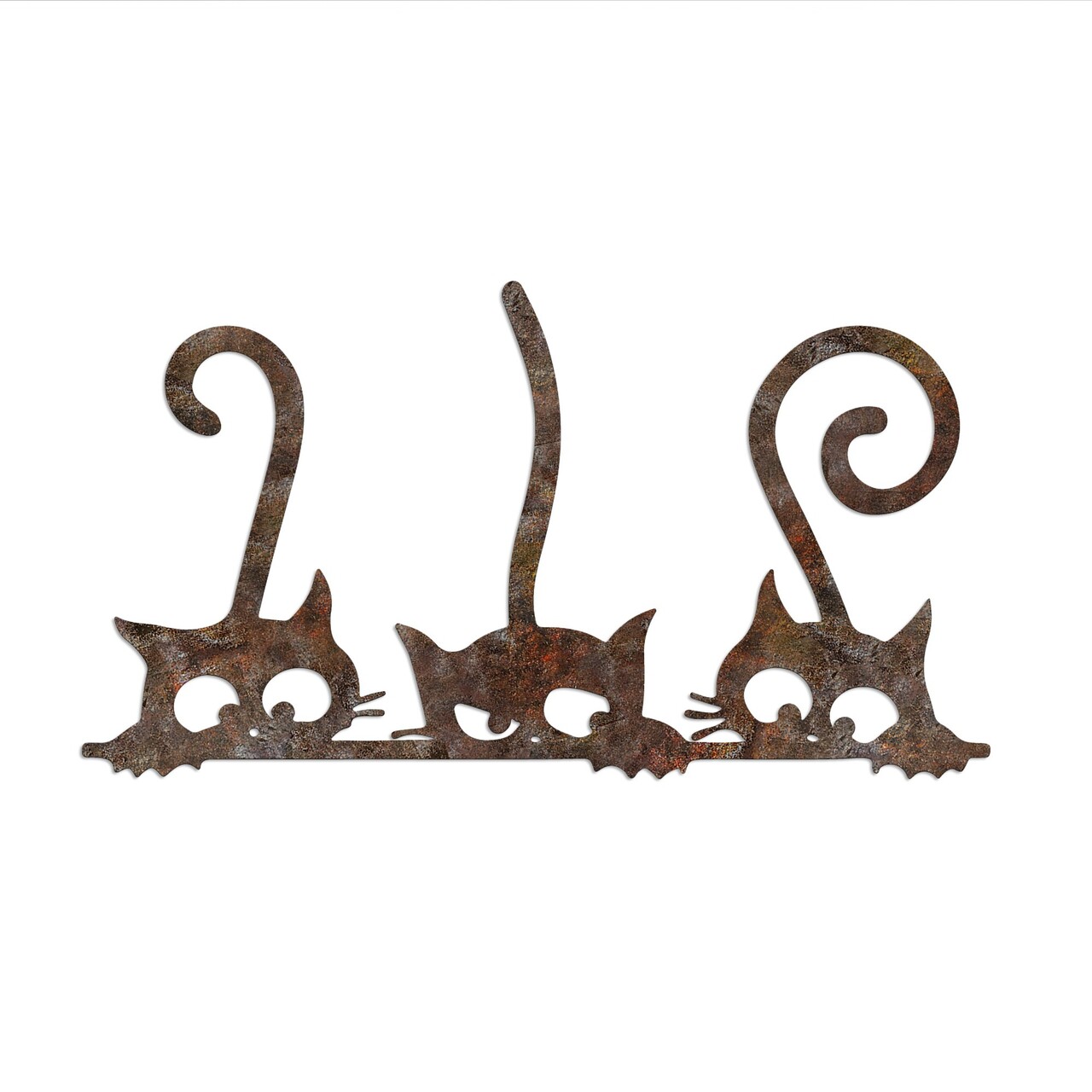 Decoratiune de perete, Rusty Cats 1, Dimensiune: 33 x 60 cm, Maro antichizat - view 5