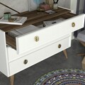Comoda, Tera Home, Nadya, 120 x 80.3 x 45 cm, pal melaminat, alb/nuc