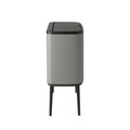 Cos de gunoi cu soft touch, Brabantia, Bo Touch Mineral, 11+23 L, 31.2x54x68 cm, otel, gri