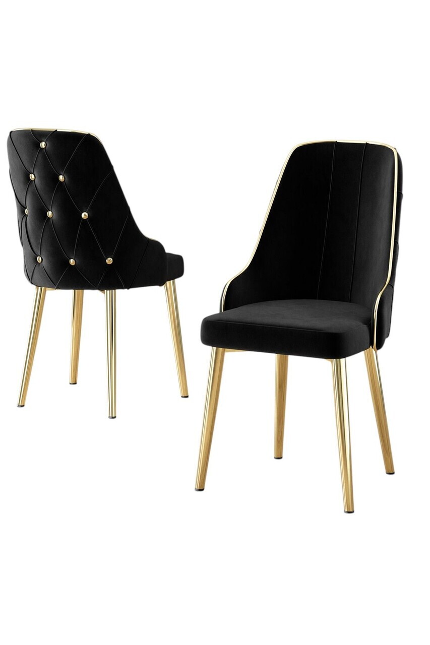 Set scaune 2 piese, Hanah Home, Krax, Negru — imaginea 2