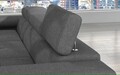 Coltar extensibil stanga 4 locuri ELTAP, Armd-20, Armando, 289x203x85 cm, lemn/poliester, gri deschis/negru