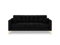 Canapea 3 locuri, Mamaia, Micadoni Home, GL, 177x92x75 cm, catifea, negru